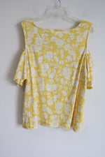 Lauren Conrad Yellow Cold Shoulder Top | XL