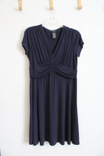 George Stretch Navy Ruched Waist Dress | XL