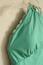 NEW Apartment 9 Teal Halter Scalloped Edge One Piece Swimsuit | XXL