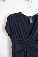 George Stretch Navy Ruched Waist Dress | XL