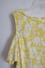 Lauren Conrad Yellow Cold Shoulder Top | XL