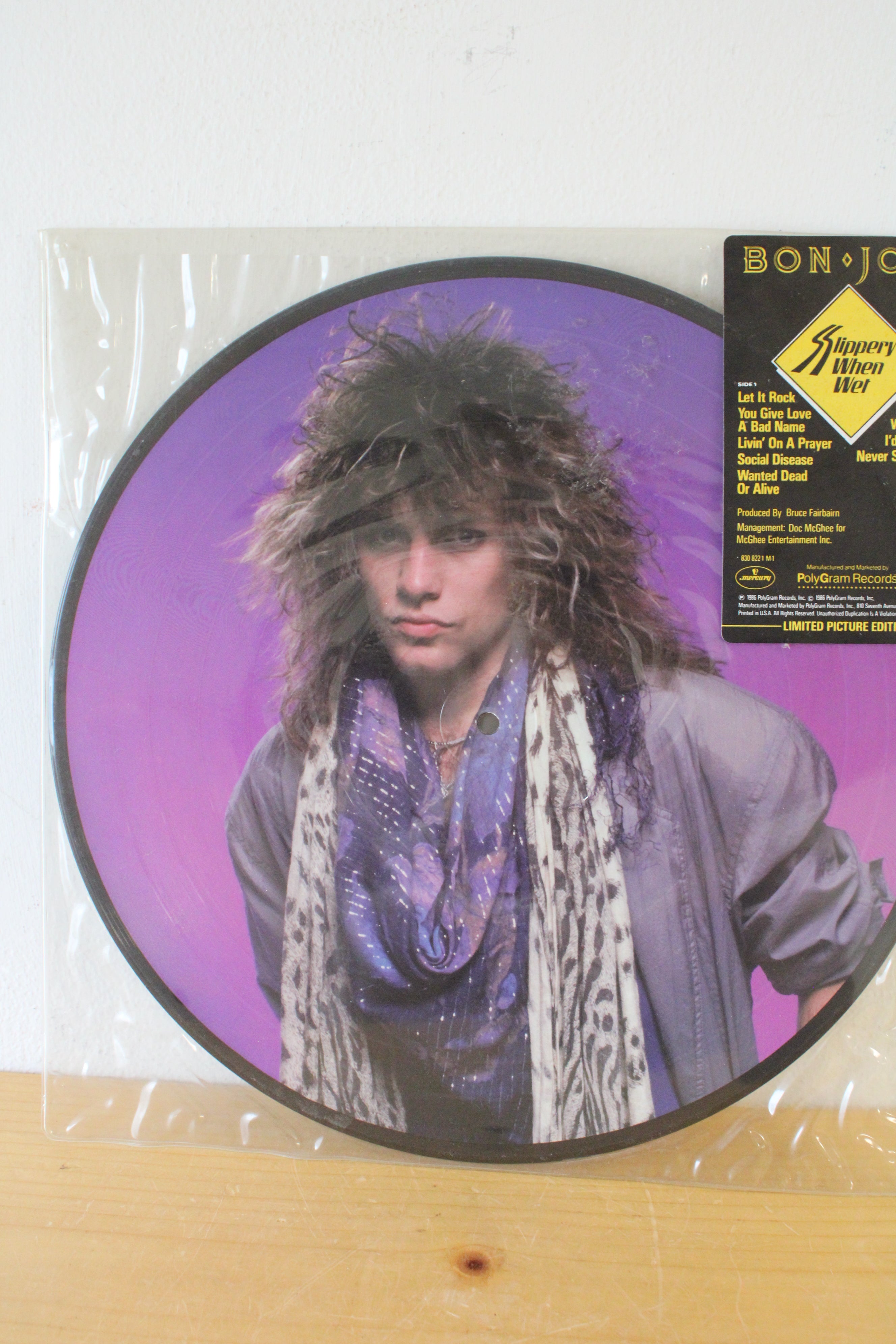 Bon Jovi Limited Picture Edition Slippery When Wet 1986 N. M Limited Edition Record