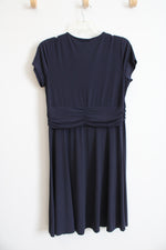 George Stretch Navy Ruched Waist Dress | XL