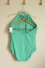 NEW Apartment 9 Teal Halter Scalloped Edge One Piece Swimsuit | XXL