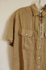 NEW Alex Mill Safari Linen Brown Button Down Shirt | S