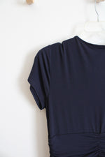 George Stretch Navy Ruched Waist Dress | XL