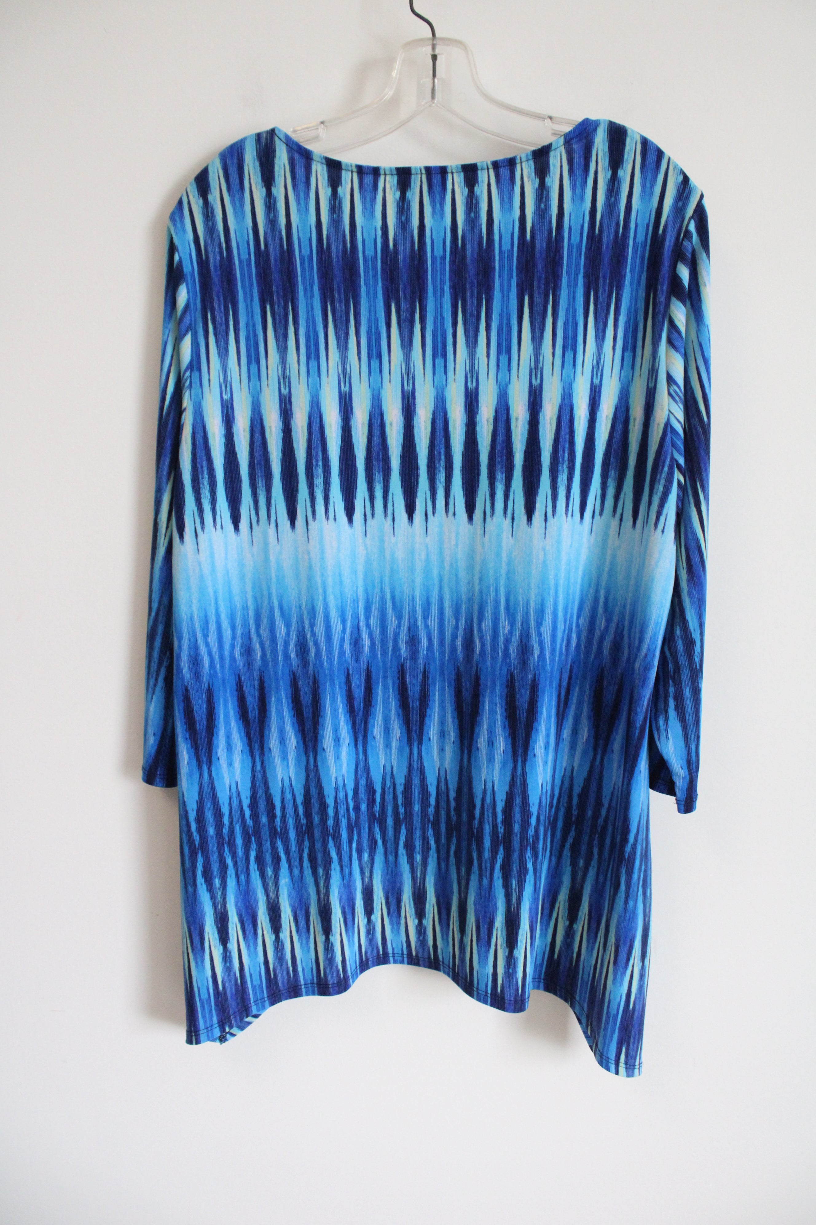Chico's Blue Patterned Blouse | 2 (LG/12)