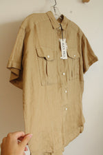 NEW Alex Mill Safari Linen Brown Button Down Shirt | S