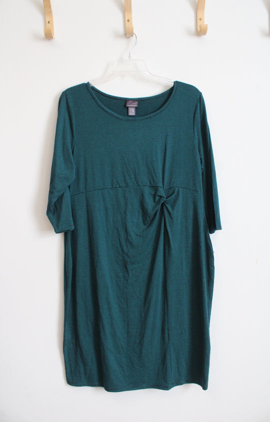 NEW Baby By Motherhood Green & Blue Striped Maternity Dress | XL