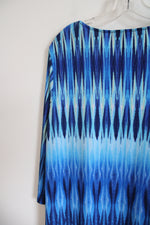 Chico's Blue Patterned Blouse | 2 (LG/12)