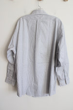 Brooks Borthers Traditional White Blue Plaid Original Polo Shirt | 17 1/2 34