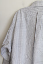 Brooks Borthers Traditional White Blue Plaid Original Polo Shirt | 17 1/2 34