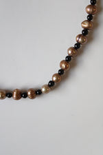 Genuine Tan Pearl Beaded Necklace