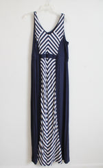 NEW Apt. 9 Navy & White Chevron Knit Maxi Dress | L