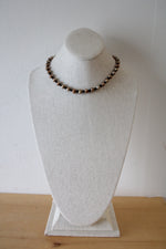 Genuine Tan Pearl Beaded Necklace