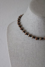 Genuine Tan Pearl Beaded Necklace