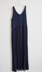 NEW Apt. 9 Navy & White Chevron Knit Maxi Dress | L
