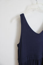 NEW Apt. 9 Navy & White Chevron Knit Maxi Dress | L