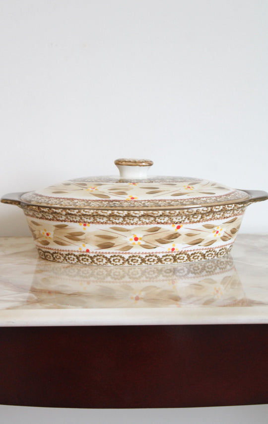 Temp-Tations By Tara Old World Covered Oval Casserole Dish