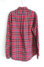 Ralph Lauren Red and Green Plaid Button Down Long Sleeve Shirt | M