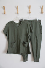 Insight Couture Green Scrub Pants & Shirt Set | L