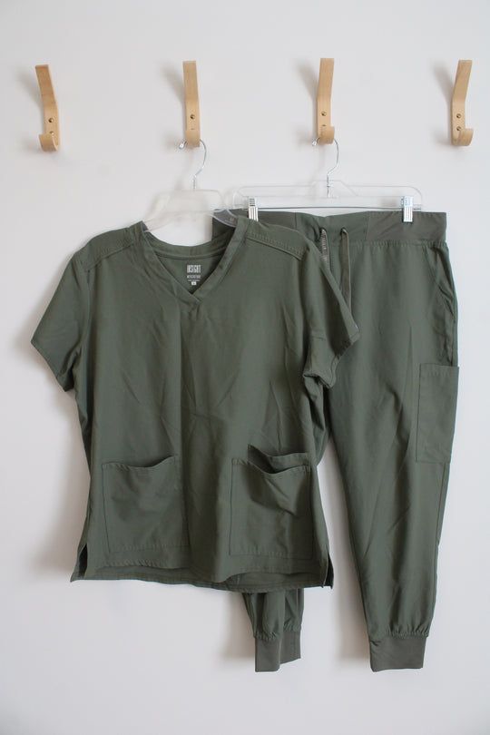 Insight Couture Green Scrub Pants & Shirt Set | L