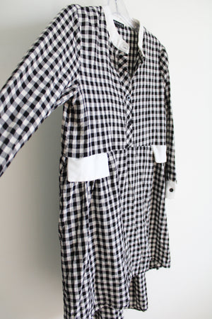 Line-fleur Black Gingham Tunic Dress | L