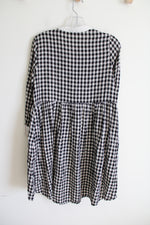 Line-fleur Black Gingham Tunic Dress | L
