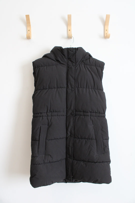Calliope Black Puffer Long Vest | S