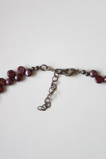 Purple Genuine Pearl Rectangular Stone Pendant Necklace