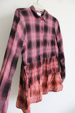 J.Jill Pink Purple Ombre Button Down Plaid Shirt | S