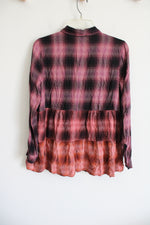 J.Jill Pink Purple Ombre Button Down Plaid Shirt | S