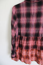 J.Jill Pink Purple Ombre Button Down Plaid Shirt | S