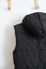 Calliope Black Puffer Long Vest | S