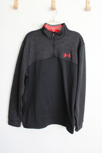 Under Armour Black Zip Up Pullover Coldgear Sweatshirt | XL