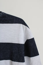 Goodfellow and Co. Blue and White Striped Short Sleeve Shirt | L