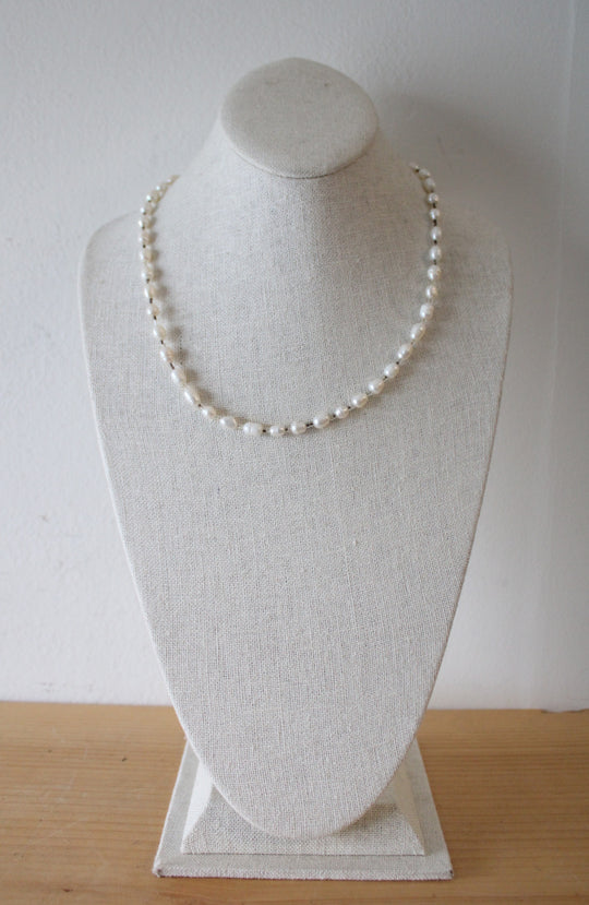Natural Freshwater Pearl & Glass Beaded Necklace
