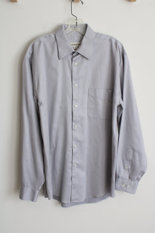 Pronto Uomo Silver Button Down Long Sleeve Shirt | M