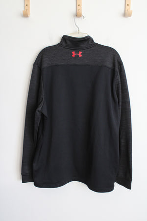 Under Armour Black Zip Up Pullover Coldgear Sweatshirt | XL
