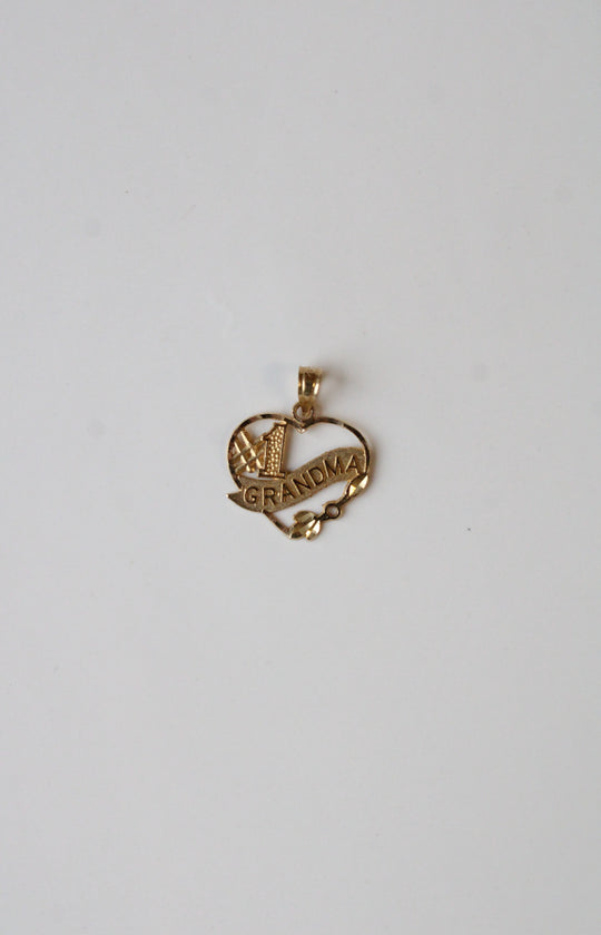 14K Yellow Gold #1 Grandma Necklace Pendant