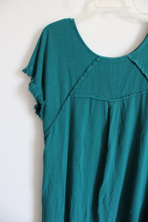 Umgee Linen Blend Green Dress | L