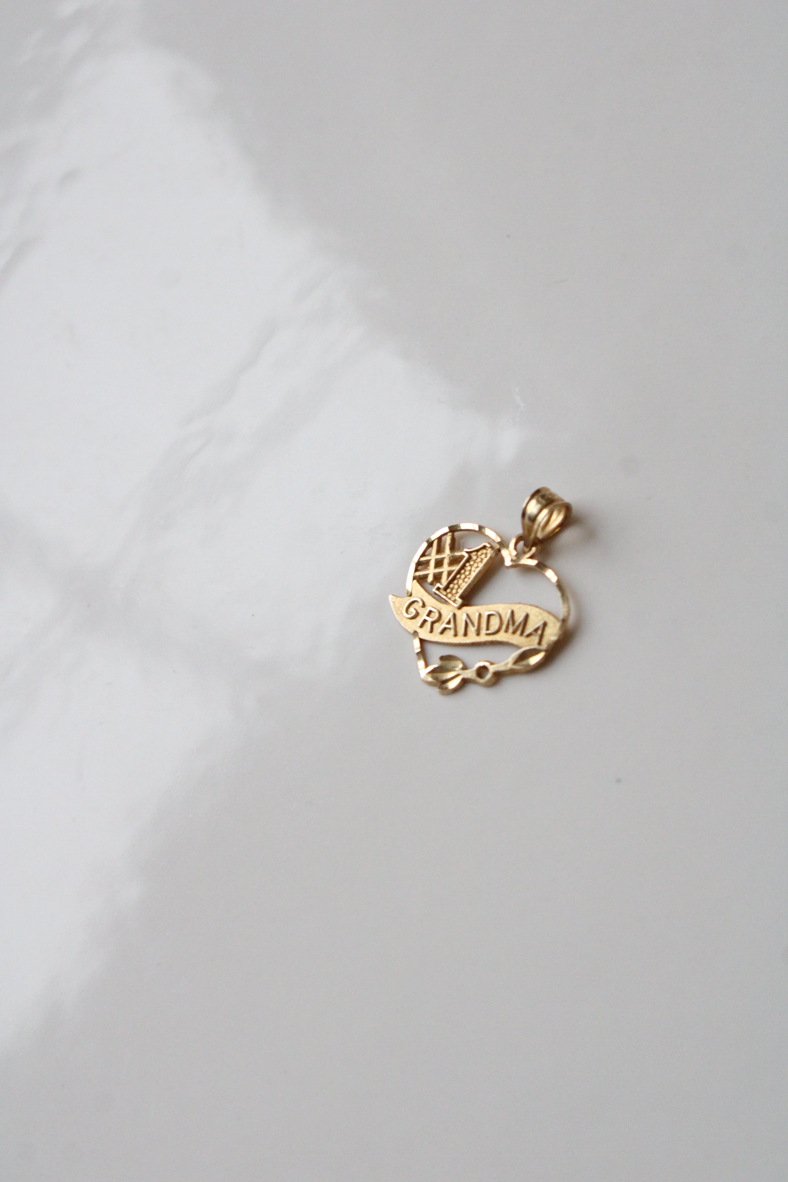 14K Yellow Gold #1 Grandma Necklace Pendant