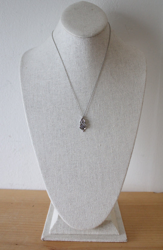 Sterling Silver Black Stone Pendant Necklace