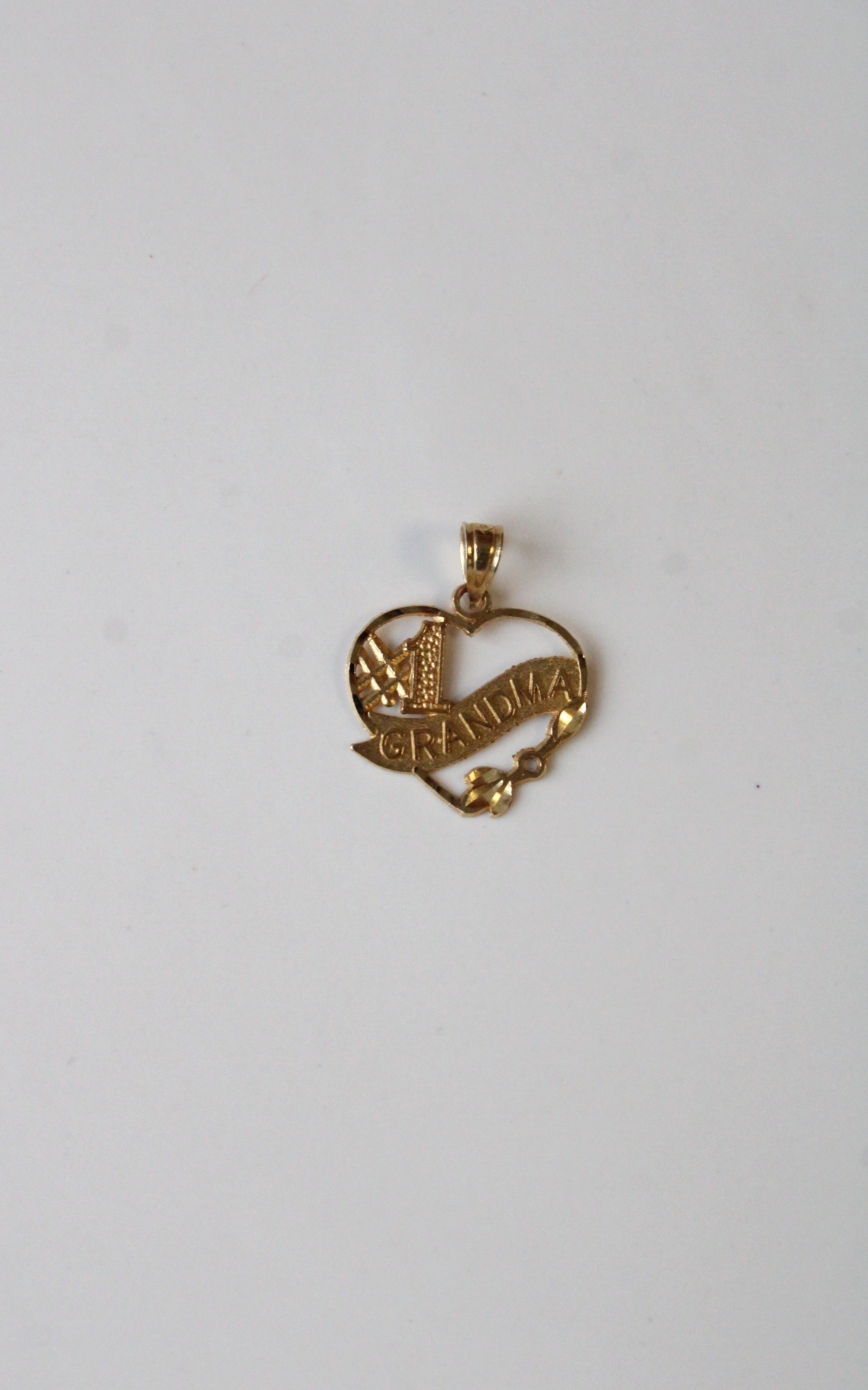 14K Yellow Gold #1 Grandma Necklace Pendant