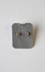 14K Yellow Gold Crystal Stud Earrings