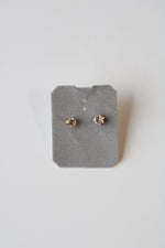 14K Yellow Gold Crystal Stud Earrings