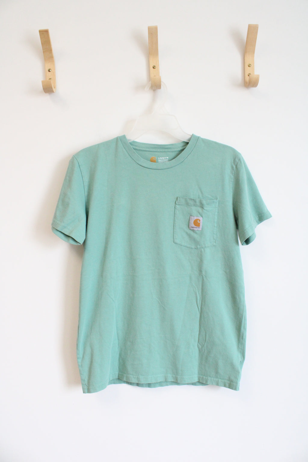 Carhartt Light Green Pocket Tee | Youth L (14/16)