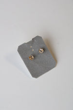 14K Yellow Gold Crystal Stud Earrings