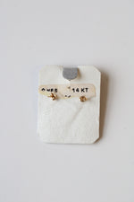 14K Yellow Gold Crystal Stud Earrings