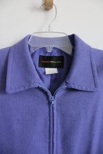 Harris/Wallace Wool Blend Blue Zip Up Jacket | 6